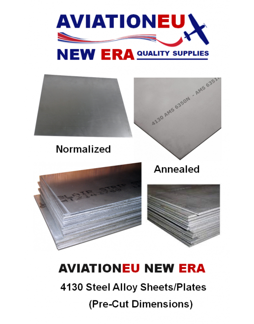 AVIATIONEU NEW ERA Φύλλα Χρωμο-μολυβδαινιούχου Χάλυβα 4130 (Κανονικοποιημένα) SKU: AVEUNE-SHT-ST4130-NRZ
