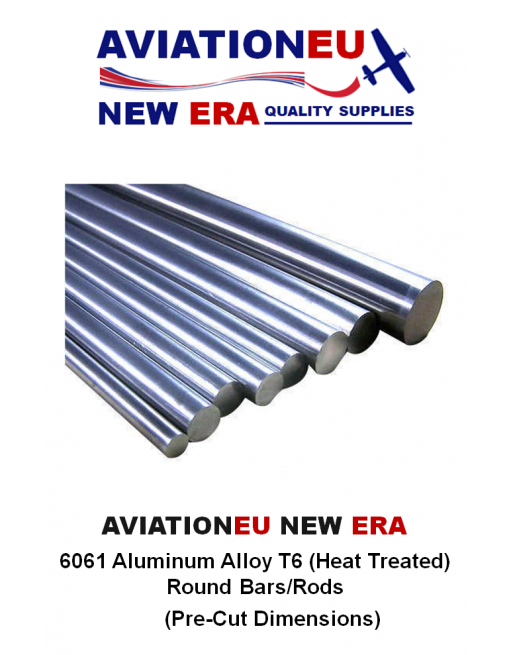 AVIATIONEU NEW ERA Ράβδοι Αλουμινίου Κράματος 6061 T6 Temper Κυκλικής Διατομής SKU: AVEUNE-RNDBR-AL6061-T6