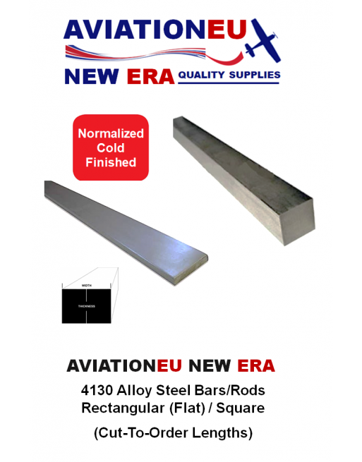 AVIATIONEU NEW ERA Ράβδοι Χάλυβα Κράματος 4130 Τετ./Ορθ. Διατομής (CTO) SKU: AVEUNE-SQRCTBR-ST4130-NRZCF/CTO