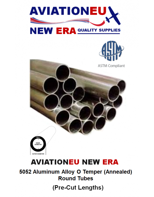 AVIATIONEU NEW ERA Σωλήνες Αλουμινίου Κράματος 5052 O Temper (Ανοπτημένοι) Κυκλικής Διατομής SKU: AVEUNE-RNDTB-AL5052-O