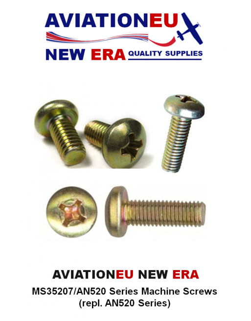 AVIATIONEU NEW ERA MS35207/AN520 Σειρά Βίδες Μηχανής (αντ. Σειράς AN520) SKU: AVEUNE-SCRW-MCN-MS35207/AN520
