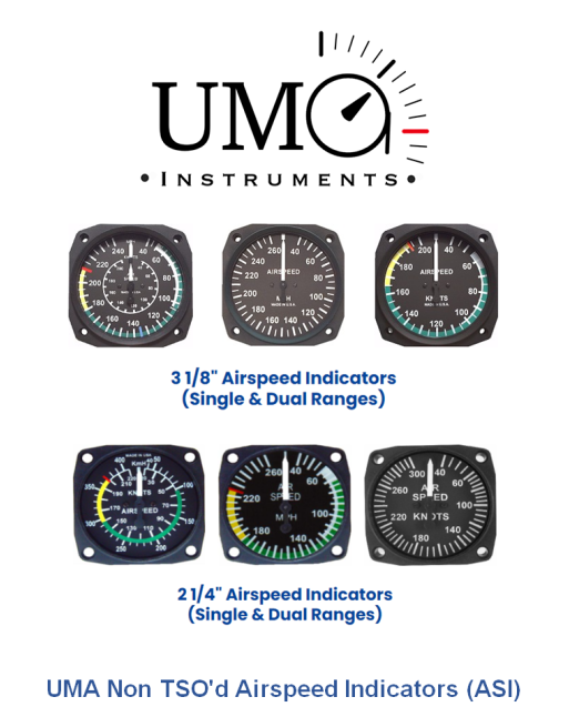 UMA Μη Πιστοποιημένοι Ενδείκτες Ταχύτητας Αέρος (ASI) SKU: UMA-GAU-ASI