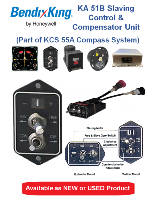 HONEYWELL BENDIX KING® KA 0051B Πιστοποιημένη (TSO'd) Slave Μονάδα Ελέγχου για KCS 55A Σύστημα Πυξίδας SKU: BK-SLVCTL-KA0051B