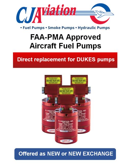 C J AVIATION Εγκεκριμμένες (FAA/PMA) Αντλίες Καυσίμων Αεροσκαφών SKU: CJA-PMP-FL-ACFT