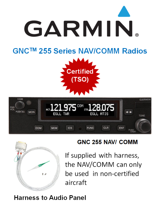 GARMIN® GNC™ 255 Σειρά Πιστοποιημένες (TSO'd) Συσκευές COMM/NAV SKU: GRMN-NAV/COMM-GNC255