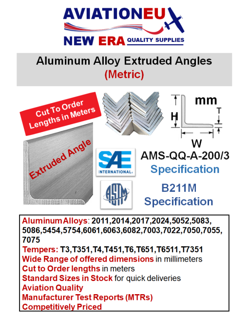 AVIATIONEU NEW ERA Γωνίες Κράματος Αλουμινίου με Διέλαση (Μετρικό Σύστημα - CTO) SKU: AVEUNE-AGL-EXTRD-CTO