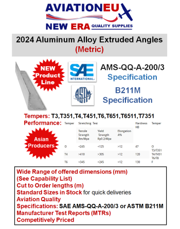 AVIATIONEU NEW ERA Γωνίες Κράματος Αλουμινίου με Διέλαση (Μετρικό Σύστημα - CTO) SKU: AVEUNE-AGL-EXTRD-CTO