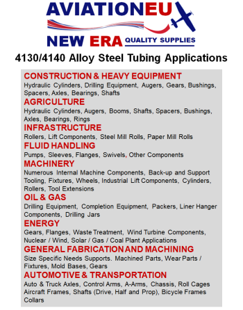AVIATIONEU NEW ERA Σωλήνες Χρωμο-μολυβδαινιούχου Χάλυβα 4130 Κυκλικής Διατομής χωρίς Ραφή SKU: AVEUNE-RNDTB-ST4130