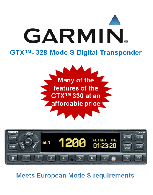 GARMIN GTX 328 Πιστοποιημένος (TSO'd) Mode S Αναμεταδότης SKU: GRMN-XPDR-GTX328