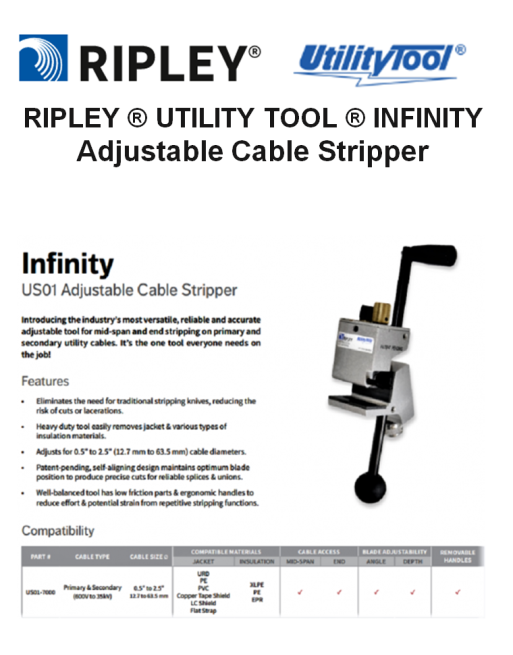 RIPLEY® UTILITY TOOL® INFINITY Ρυθμιζόμενος Απογυμνωτής Καλωδίων SKU: RPLUT-CBLSTRP-INFTY