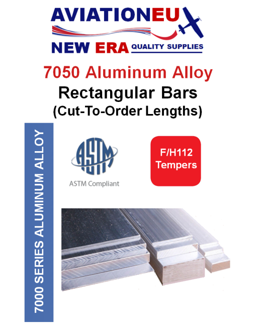 AVIATIONEU NEW ERA Ράβδοι Αλουμινίου Κράματος 7050 F/H112 Temper Ορθογώνιας Διατομής (CTO) SKU: AVEUNE-RCTBR-AL7050-F/H112-CTO