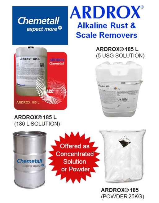 BASF CHEMETALL® ARDROX® Αλκαλικά Προϊόντα Αφαίρεσης Σκουριάς & Αλάτων SKU: CHMTL-RSTRMVR-ARDROX