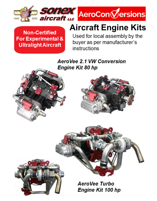 AEROCONVERSIONS AeroVee Kits Κινητήρων Αεροσκαφών SKU: ACV-ENG-AERO-AEROVEE