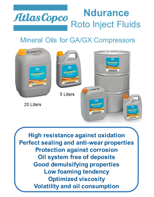 ATLAS COPCO NDURANCE Λάδι Συμπιεστών SKU: ATLCPC-FLD-CMPR-NDURANCE