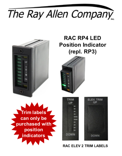RAY ALLEN (RAC) RP4 Led Ενδείκτης Θέσης Πηδαλίων Ελέγχου Πτήσης SKU: RCA-IND-PST-RP4