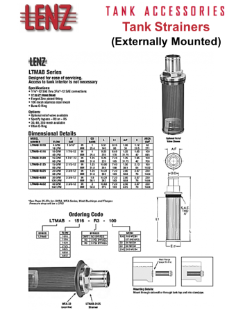 LENZ LTMAB Series Tank Mounted Strainers