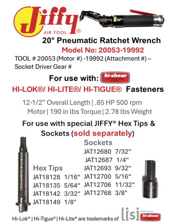 JIFFY® AIR TOOL Δράπανα & Εργαλεία Αέρος Εγκατάστασης/Αφαίρεσης Υλικών Στερέωσης SKU: JIFFY-TOOL-PNEU-DRL-INST