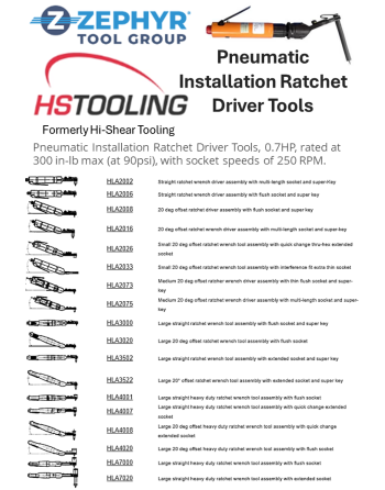 HSTOOLING Pneumatic Installation Ratchet Driver Tools