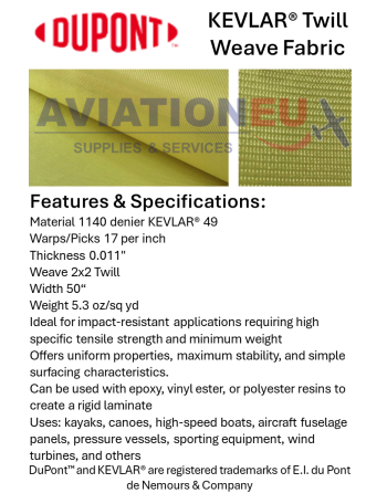 KEVLAR 49 Twill Weave Fabric