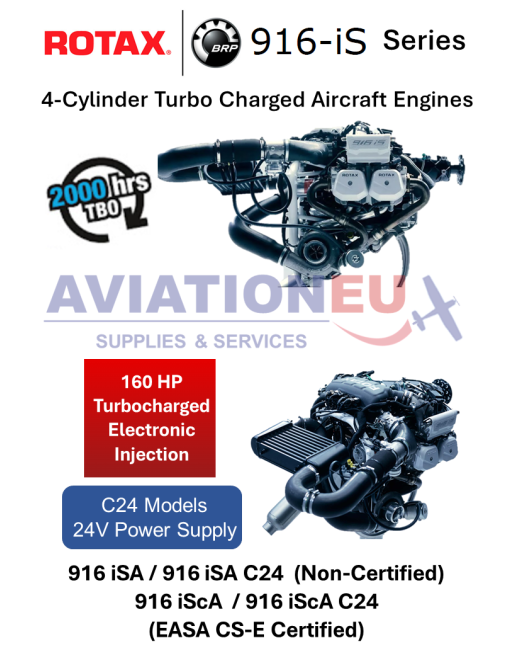 BRP-ROTAX® 916 iS Σειρά Τετρακίλυνδροι Αεροπορικοί Κινητήρες με Υπερσυμπιεστή SKU: RTX-ENG-AERO-916-iS