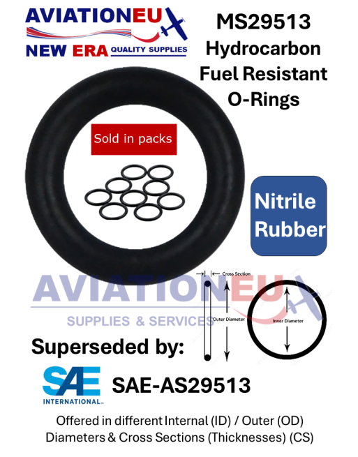AVIATIONEU NEW ERA SAE-AS29513/MS29513 Ελαστικοί Δακτύλιοι Ανθεκτικοί Σε Καύσιμα SKU: ANEUNE-ORNG-SAE-AS29513/MS29513
