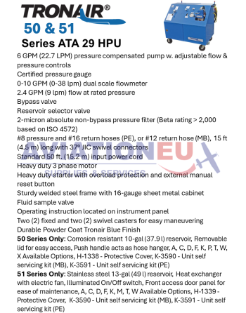 TRONAIR® ATA 29 Συσκευές Υδραυλικής Ισχύος Αεροσκαφών (HPU) SKU: TRONAIR-HPU-ACFT