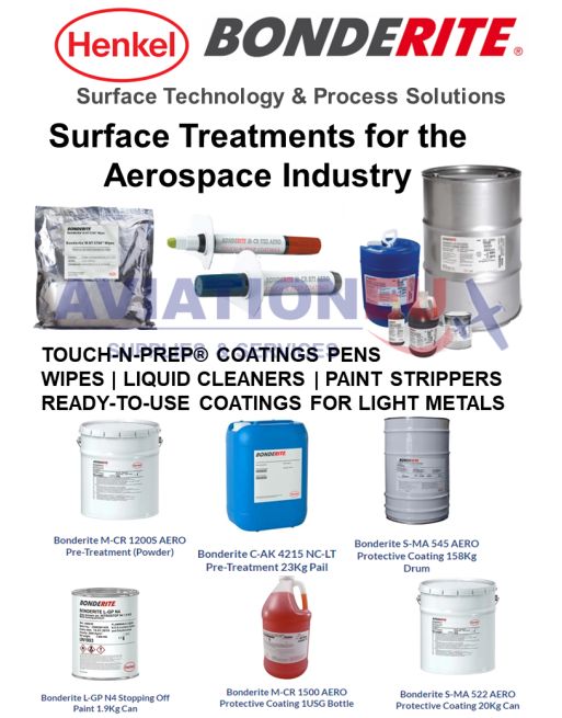 HENKEL BONDERITE® Υλικά Κατεργασίας Επιφανειών Αεροπορικών Εφαρμογών SKU: BONDERITE-TRTM-SRF