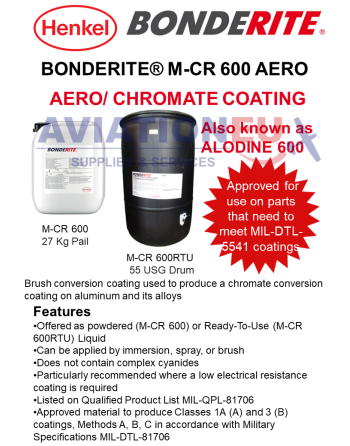 HENKEL BONDERITE® Υλικά Κατεργασίας Επιφανειών Αεροπορικών Εφαρμογών SKU: BONDERITE-TRTM-SRF