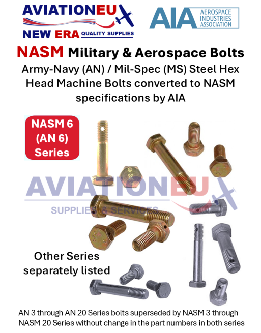 AVIATIONEU NEW ERA AN/NASM 6 Σειρά Μπουλόνια Μηχανής από Χάλυβα SKU: AVEUNE-BLT-MCN-AN/NASM-6