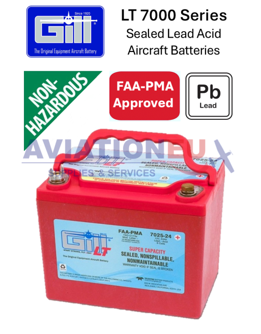 GILL LT 7000 Σειρά Σφραγισμένες Μπαταρίες Μολύβδου Αεροσκαφών SKU: GILL-BAT-ACFT-LT7000
