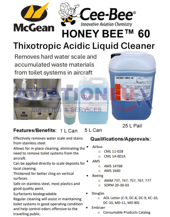 McGEAN™ CEE-BEE™ Προϊόντα Συντήρησης Αεροπορικών Τουαλετών SKU: McGEAN-CEEBEE-CLNR-LVTR-AVN