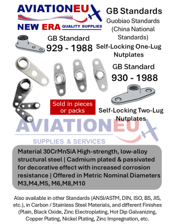 AVIATIONEU NEW ERA GB 929 - 1988 / GB 930 - 1988 Self-Locking Nutplates