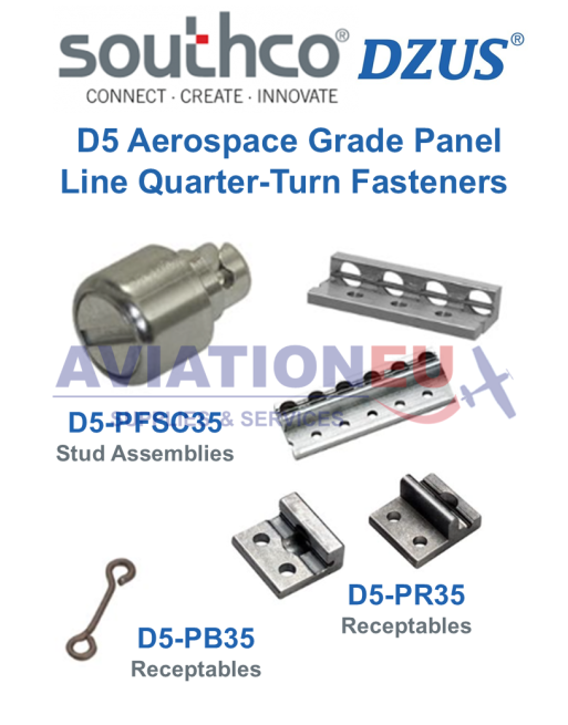SOUTHCO® DZUS® D5 Βίδες Στερέωσης Πάνελ 1/4 Στροφής& Υποδοχές SKU: DZUS-FSTR-PNL-D5
