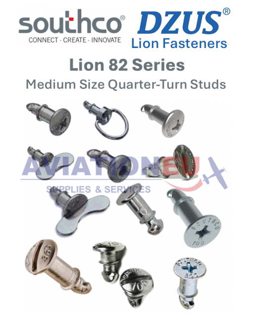 SOUTHCO® DZUS® Lion 82 Σειρά Μεσαίου Μεγέθους Βίδες Στερέωσης 1/4 Στροφής SKU: DZUS-STUD-82