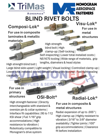 TRIMAS AEROSPACE™ ALLFAST®  & MONOGRAM® Τυφλά Πριτσίνια & Μπουλόνια Ασφάλισης SKU: TRIMAS-FST-BLD