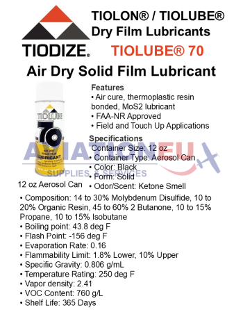 TIODIZE® TIOLON® / TIOLUBE® Λιπαντικά Ξηρού Φίλμ SKU: TDZ-LUBE-TIOLON/TIOLUBE