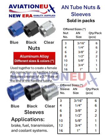 AVIATIONEU NEW ERA AN Tube Nuts & Sleeves