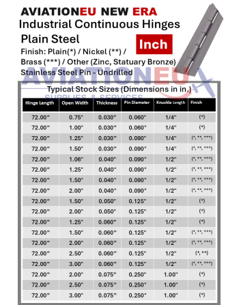 AVIATIONEU NEW ERA Industrial Plain Steel Piano Hinges Inch