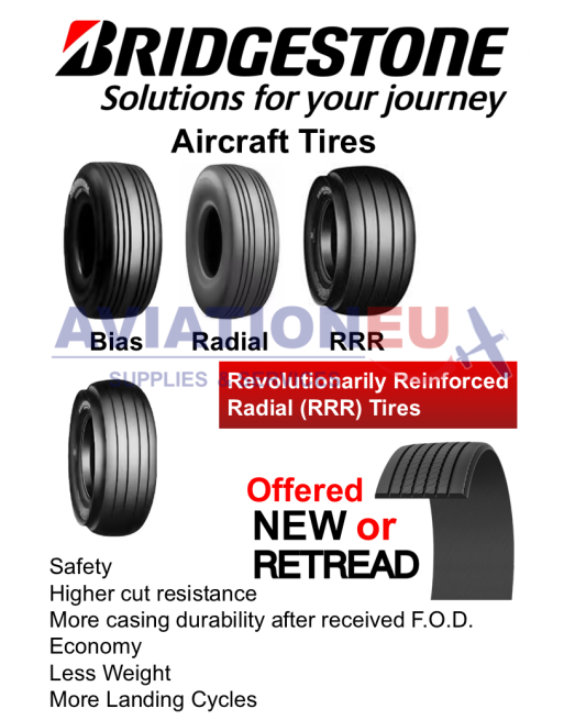 BRIDGESTONE® Ελαστικά Αεροσκαφών SKU: BRGSTN-TIRE-ACFT