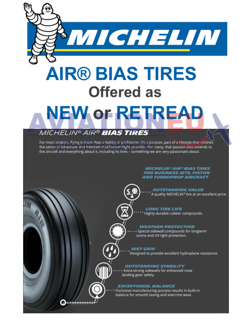 MICHELIN® AIR® Σειρά Ελαστικά Αεροσκαφών SKU: MCHLN-TIRE-ACFT-AIR
