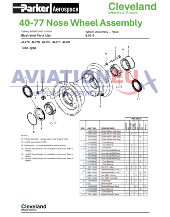 PARKER CLEVELAND Πιστοποιημένοι (TSO'd) Τροχοί, Φρένα & Συγκροτήματα SKU: CLV-WHLBRK