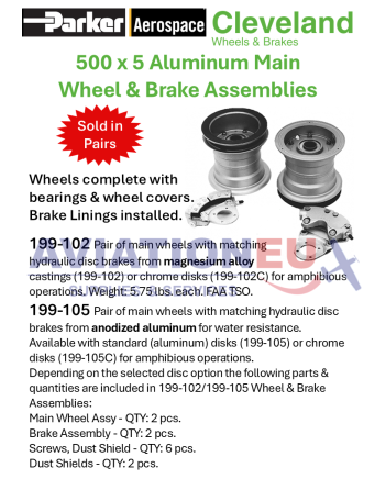 PARKER CLEVELAND Πιστοποιημένοι (TSO'd) Τροχοί, Φρένα & Συγκροτήματα SKU: CLV-WHLBRK