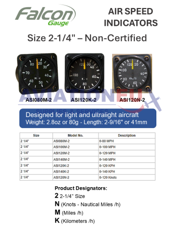 FALCON 2-1/4" Air Speed Indicators