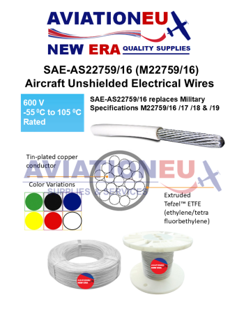 AVIATIONEU NEW ERA AS22759/16 M22759/16 Aircraft Unshielded Electrical Wires