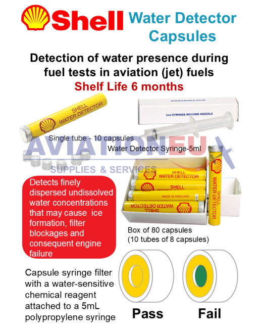 SHELL Aviation Fuel Water Detector Capsules