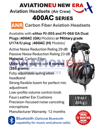 AVIATIONEU NEW ERA 400AC Series ANR Aviation Headsets-Features
