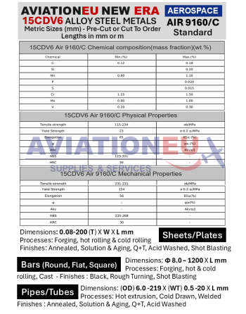 AVIATIONEU NEW ERA 15CDV6 AIR 9160C Alloy Steel Metals TDS