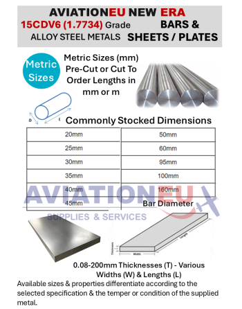 AVIATIONEU NEW ERA 15CDV6 Alloy Steel Bar - Sheet/Plate Dimension