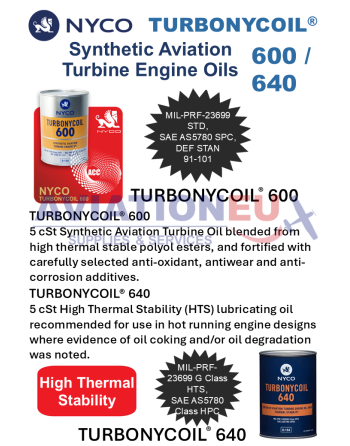 NYCO TURBONYCOIL 600-640 Synthetic Aviation Turbine Engine Oils