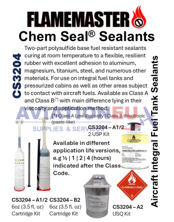FLAMEMASTER CHEMSEAL CS3204 Aircraft Integral Fuel Tank Sealants
